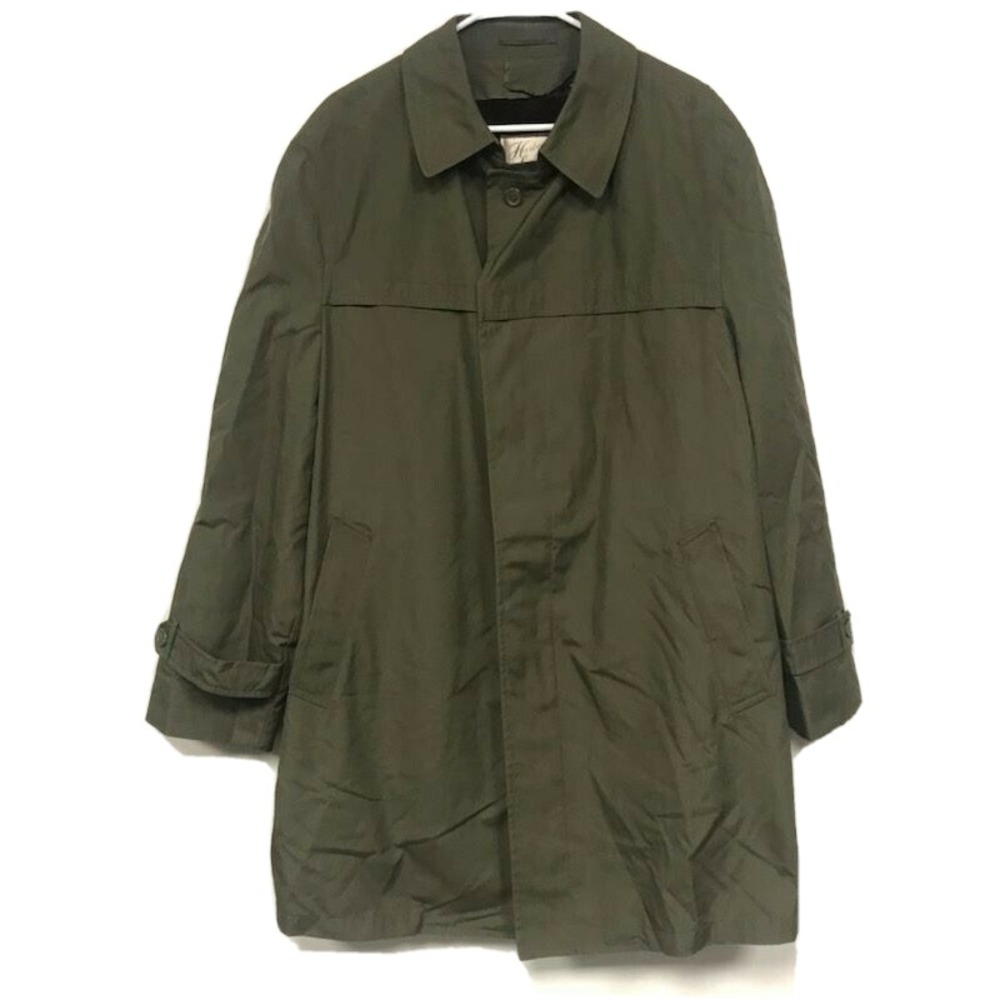 Vintage Harbor Light New York Overcoat Zip In Faux Fur Liner OD Green Men's 44 - Picture 1 of 10
